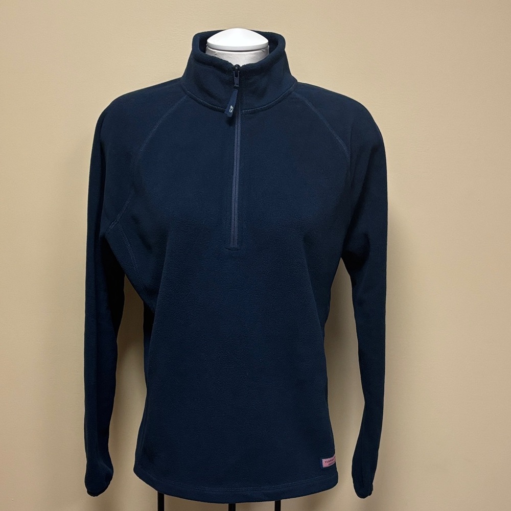 Vineyard Vines Navy Blue Quarter-Zip Fleece Pullover Women’s Large